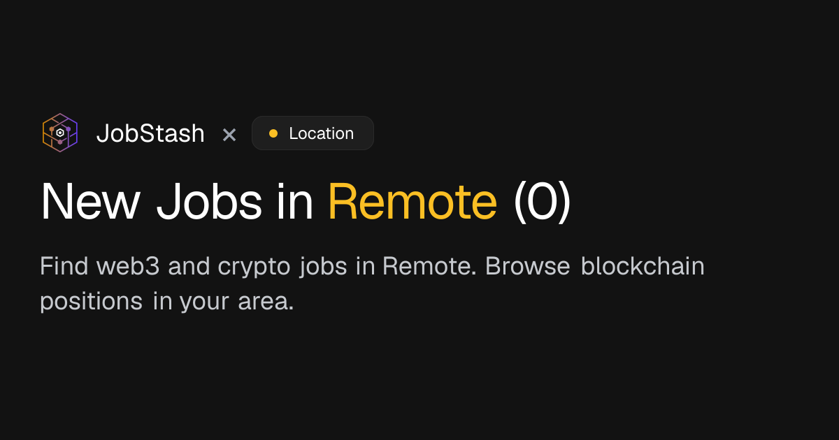 Web3 Jobs in Remote - Crypto Careers | JobStash